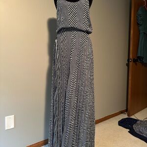 Michael Kors Navy and White Maxi Dress